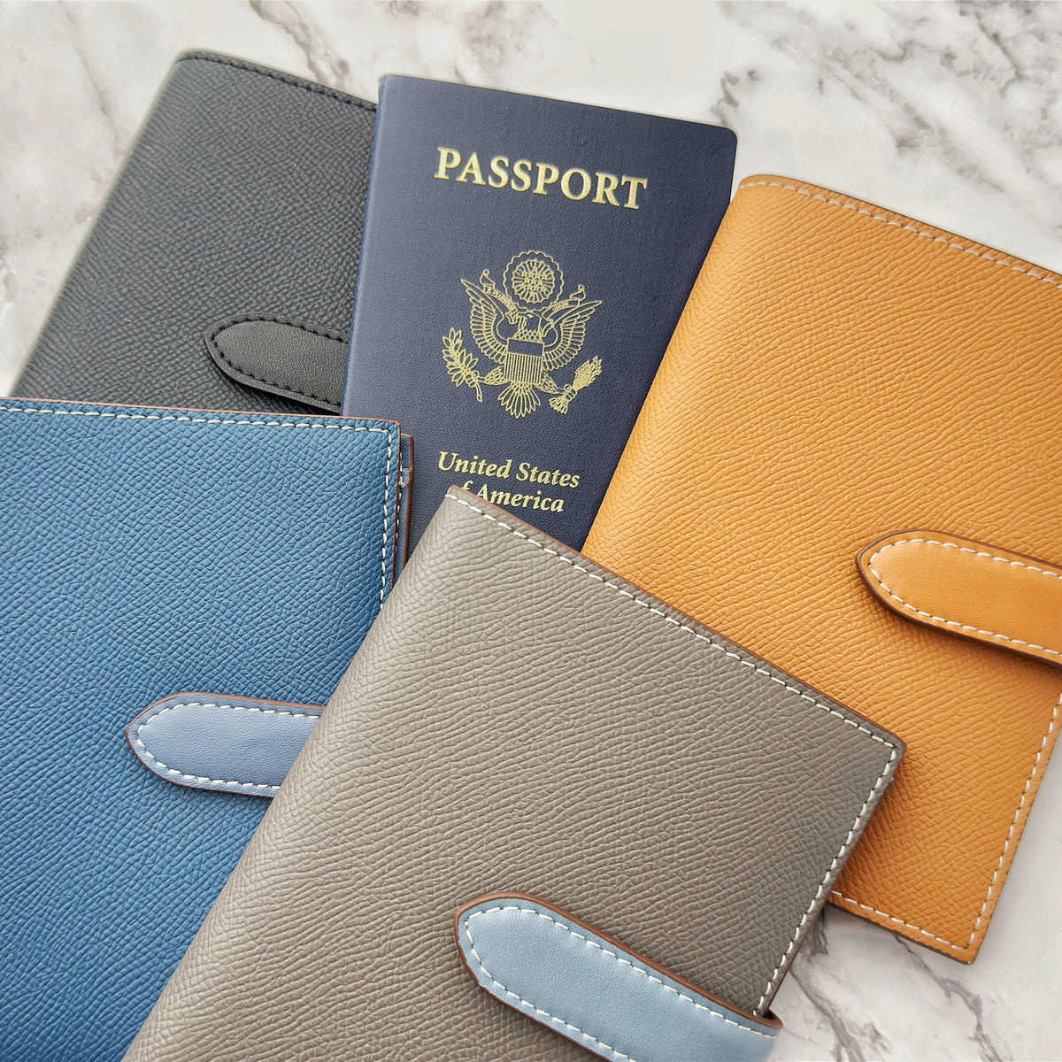 Leather Passport Wallet, Travel Wallet with 7 Card Slots