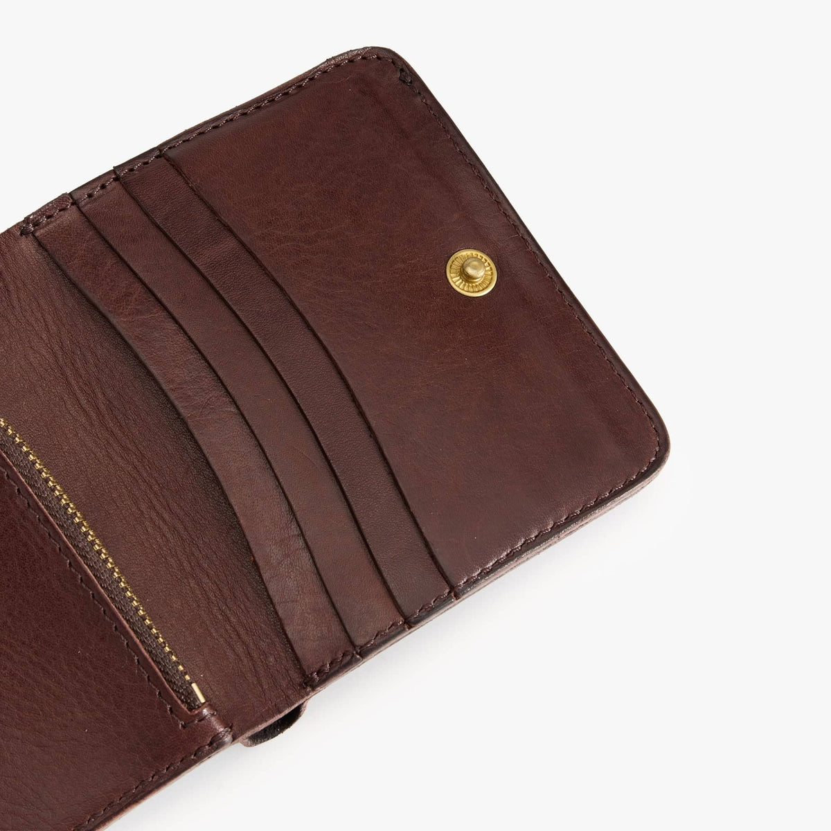 Leather Bifold Wallet with Coin Pocket, Vegetable-Tanned
