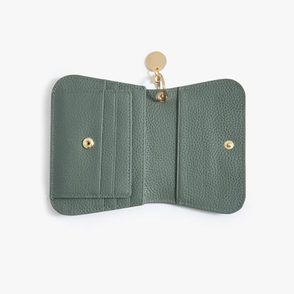 Leather Keychain Wallet for Women – Slim Card Holder with Coin Zip