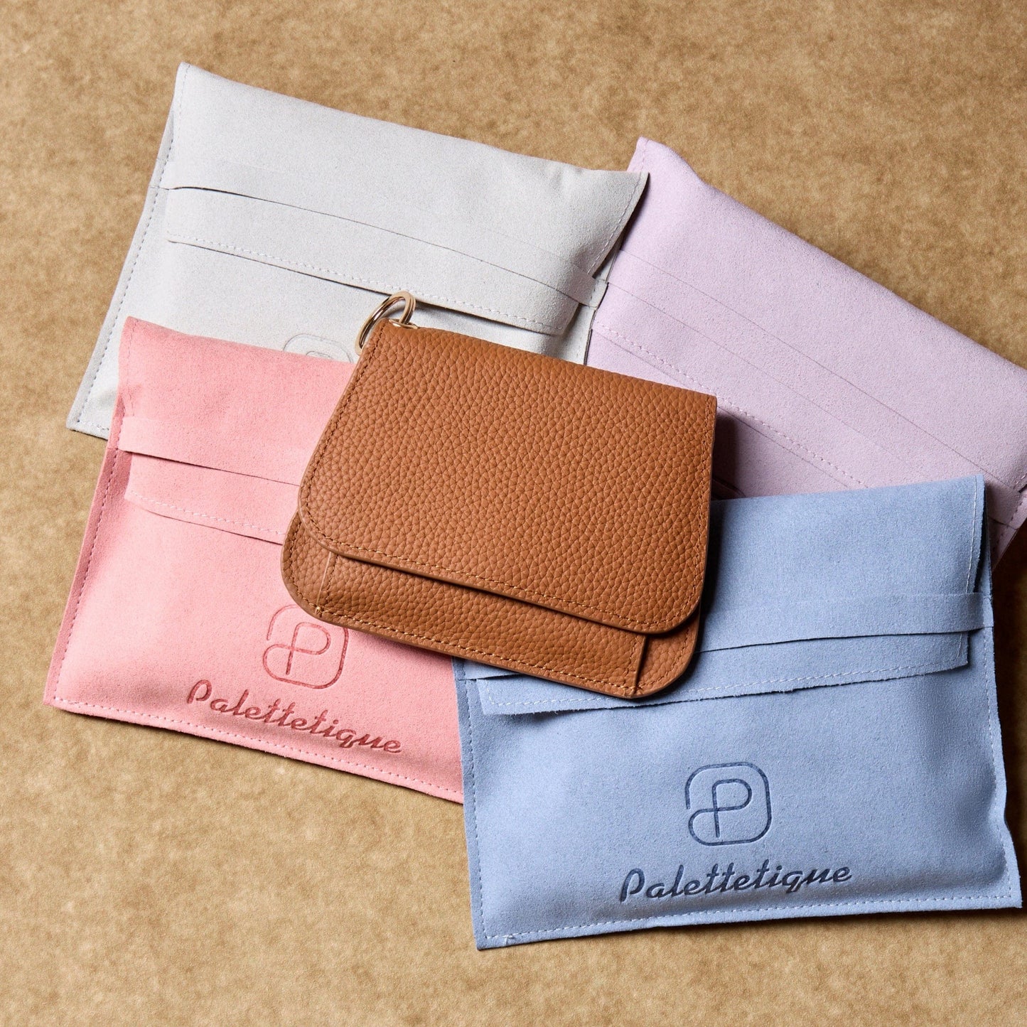 Leather Keychain Wallet for Women – Slim Card Holder with Coin Zip