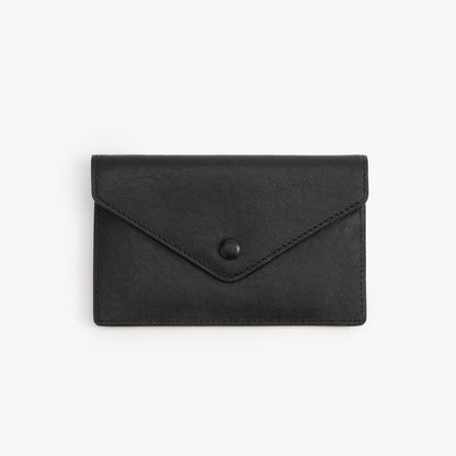 French Cowhide Leather Envelope Wallet – Slim 6-Card Wallet