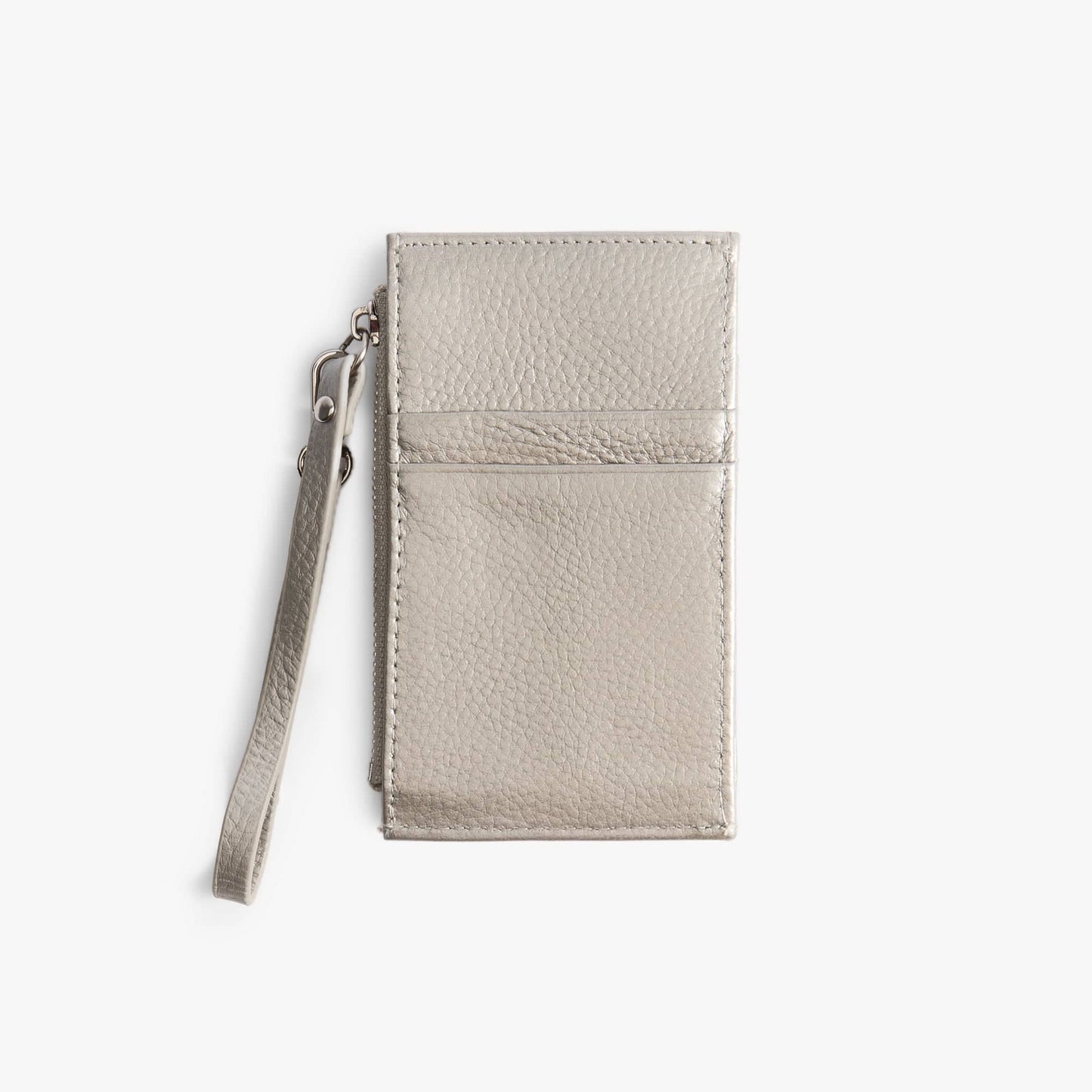 Leather Card Holder with ID Window – Snap Wallet with Strap