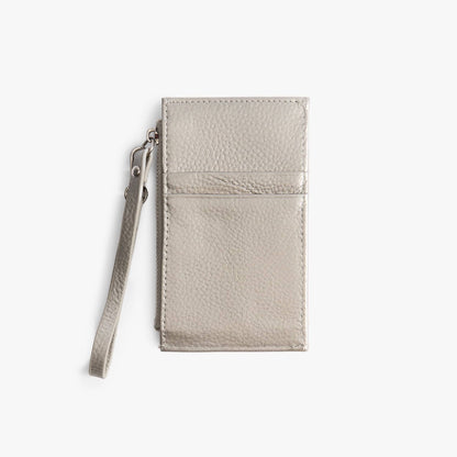 Leather Card Holder with ID Window – Snap Wallet with Strap