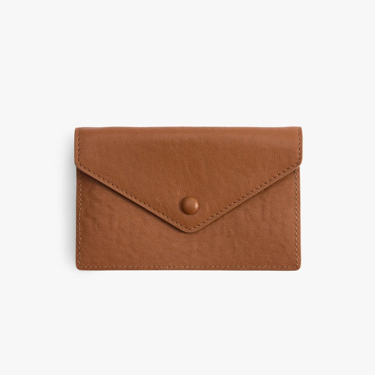 French Cowhide Leather Envelope Wallet, Slim 6-Card Wallet
