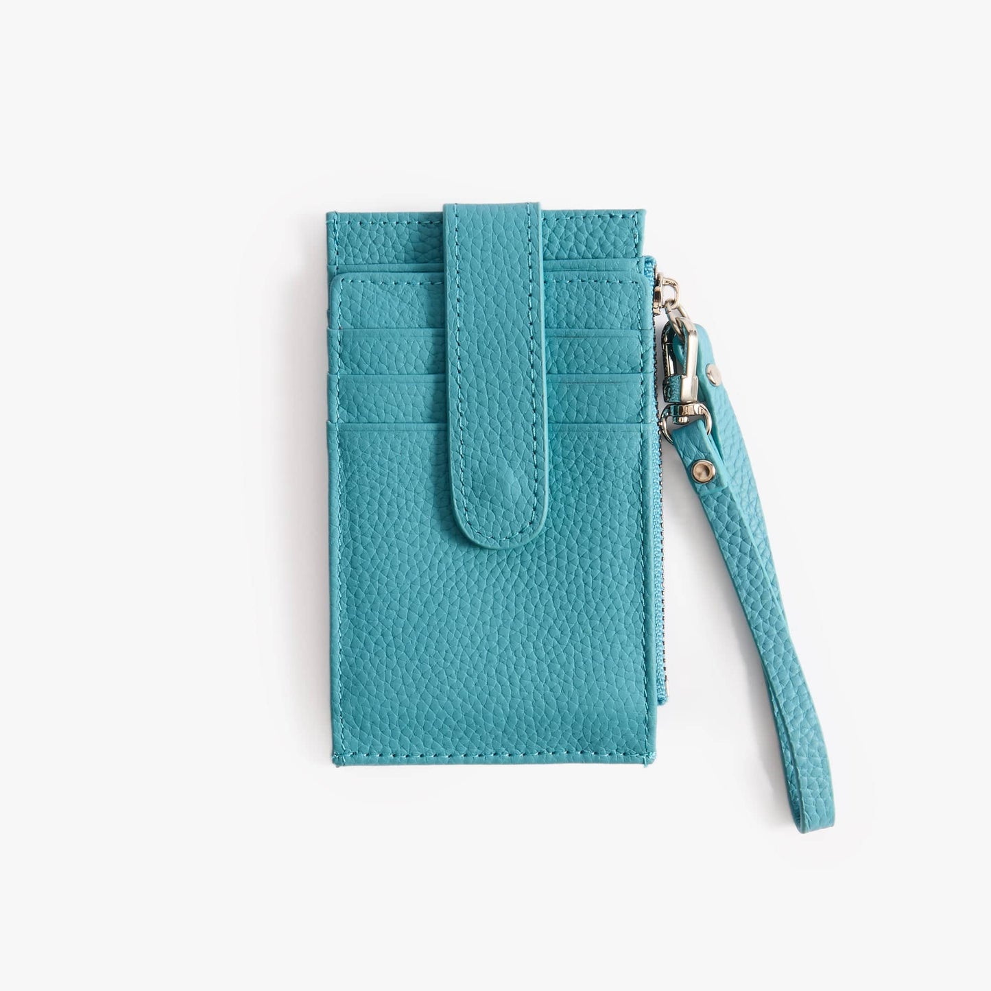 Leather Card Holder with ID Window – Snap Wallet with Strap