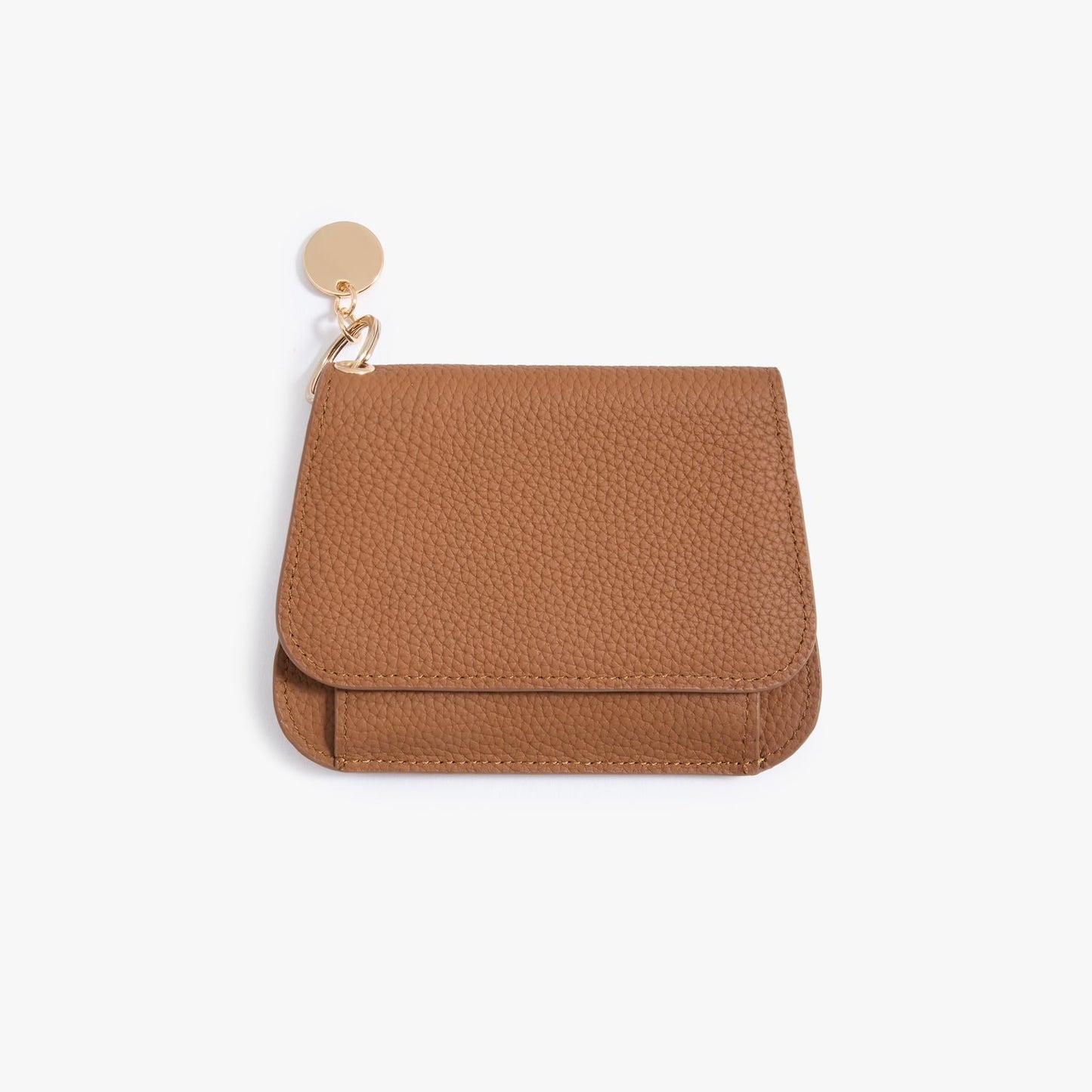 Leather Keychain Wallet for Women – Slim Card Holder with Coin Zip