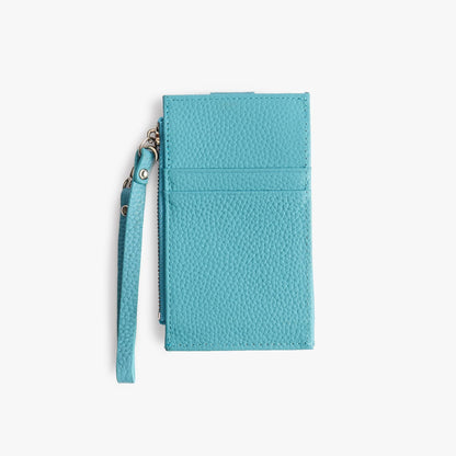 Leather Card Holder with ID Window – Snap Wallet with Strap