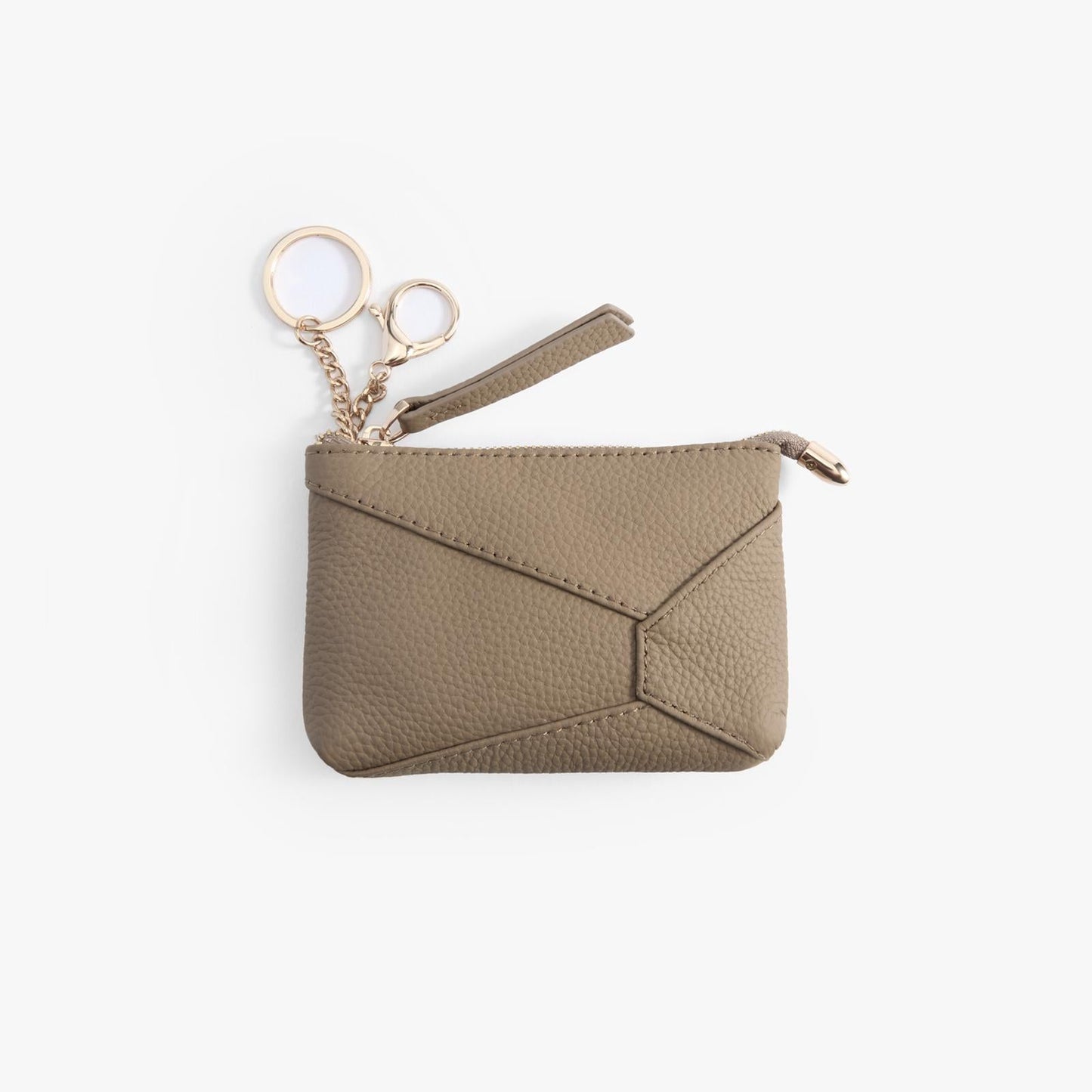 Leather Coin Pouch with Keyring – Small Zip Pouch for Women