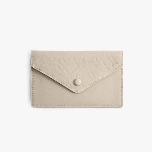 French Cowhide Leather Envelope Wallet – Slim 6-Card Wallet