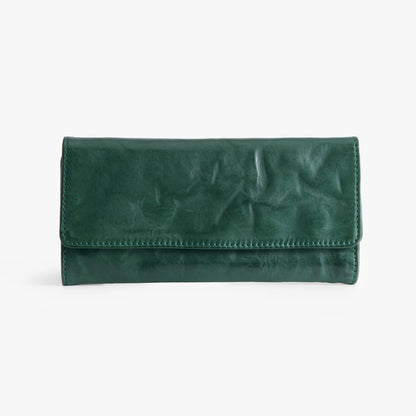 Vegetable-Tanned Leather Long Wallet – Slim Bifold for Men & Women