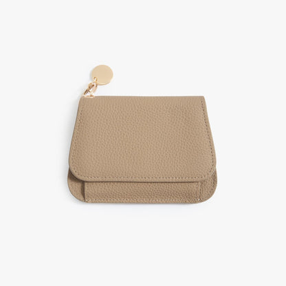 Leather Keychain Wallet for Women – Slim Card Holder with Coin Zip