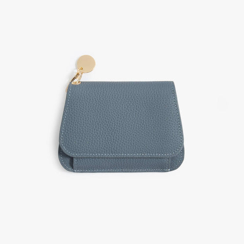 Leather Keychain Wallet for Women – Slim Card Holder with Coin Zip