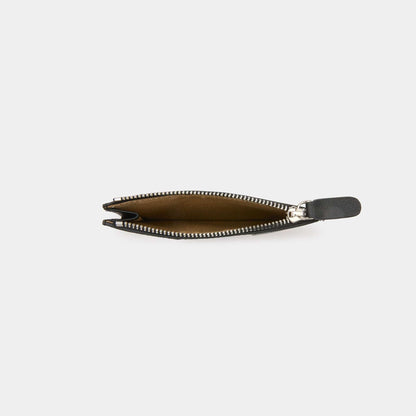 Woven Leather Card Holder with Zip – Handmade Slim Wallet
