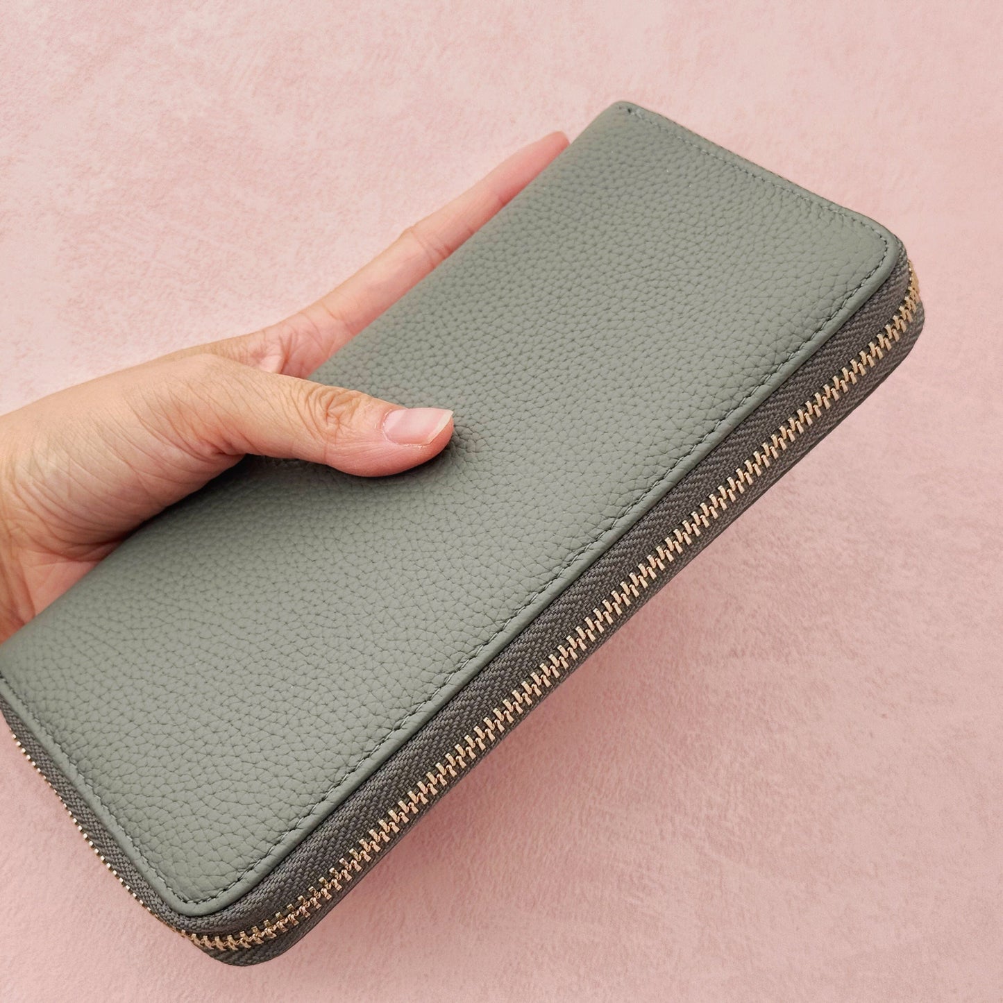 Zip-Around Leather Wallet – Large Clutch Wallet, Fits Phone