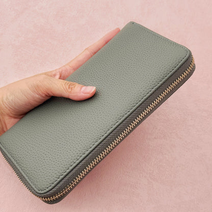 Zip-Around Leather Wallet – Large Clutch Wallet, Fits Phone