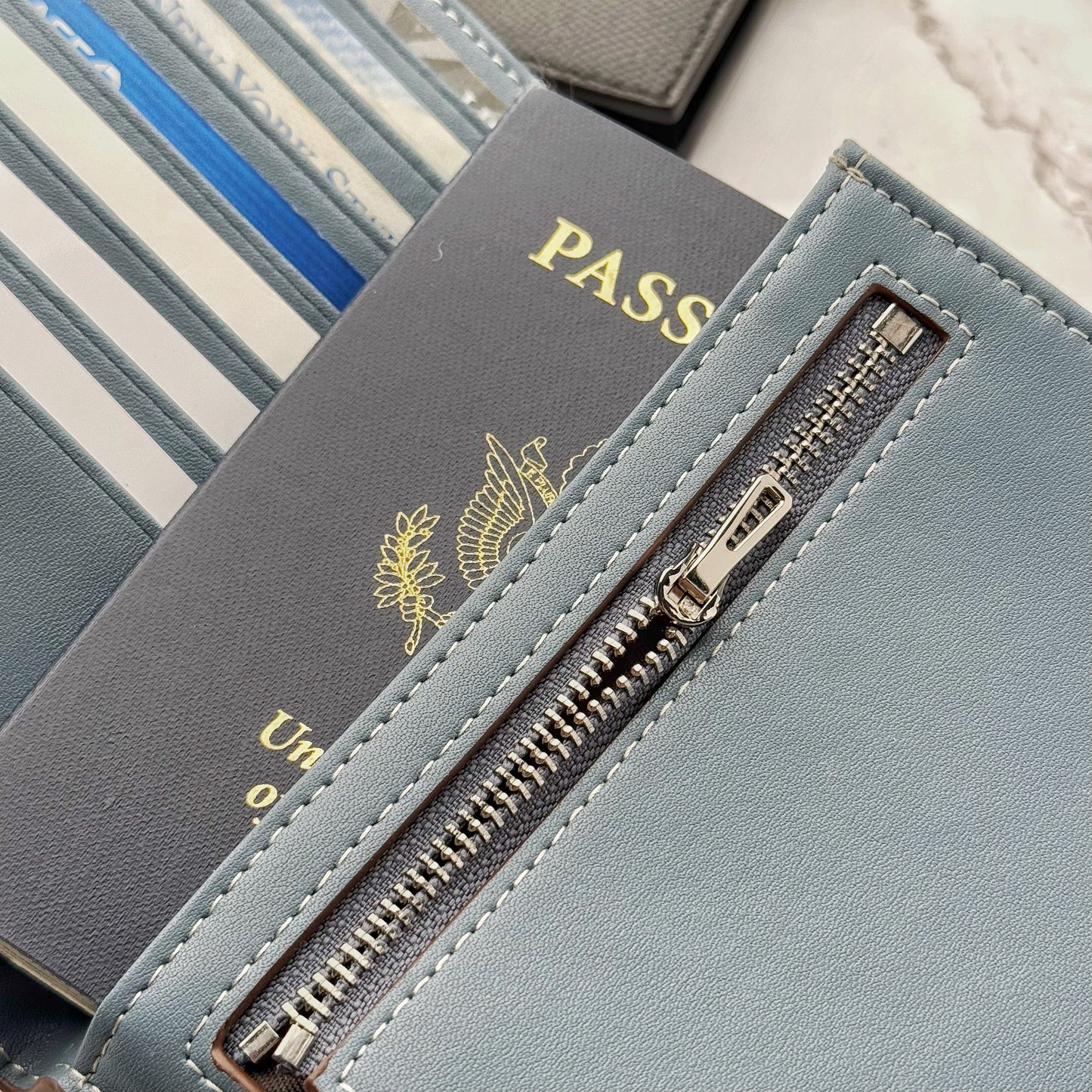 Leather Passport Wallet – Travel Wallet with 7 Card Slots