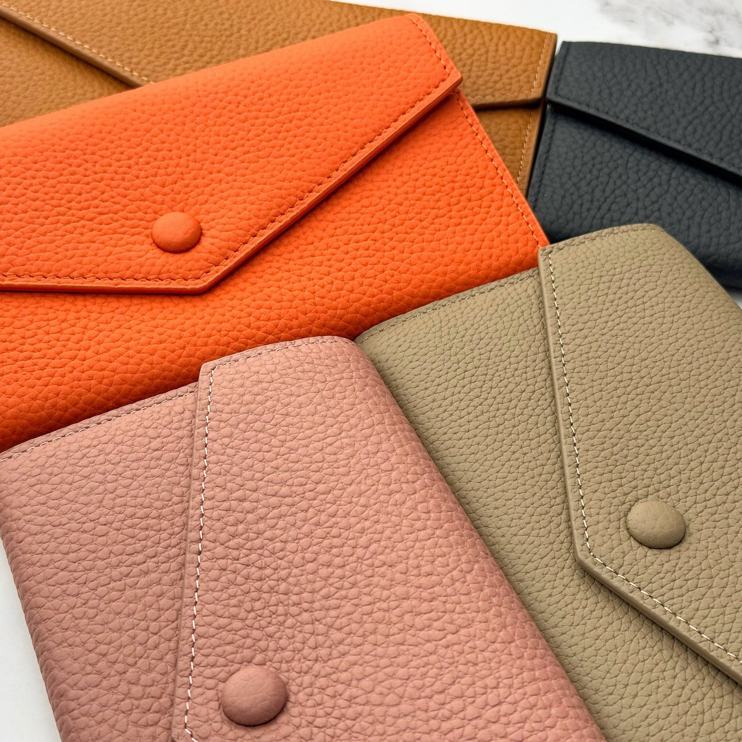 Long Leather Wallet for Women – 10 Card Slots, Fits Phone