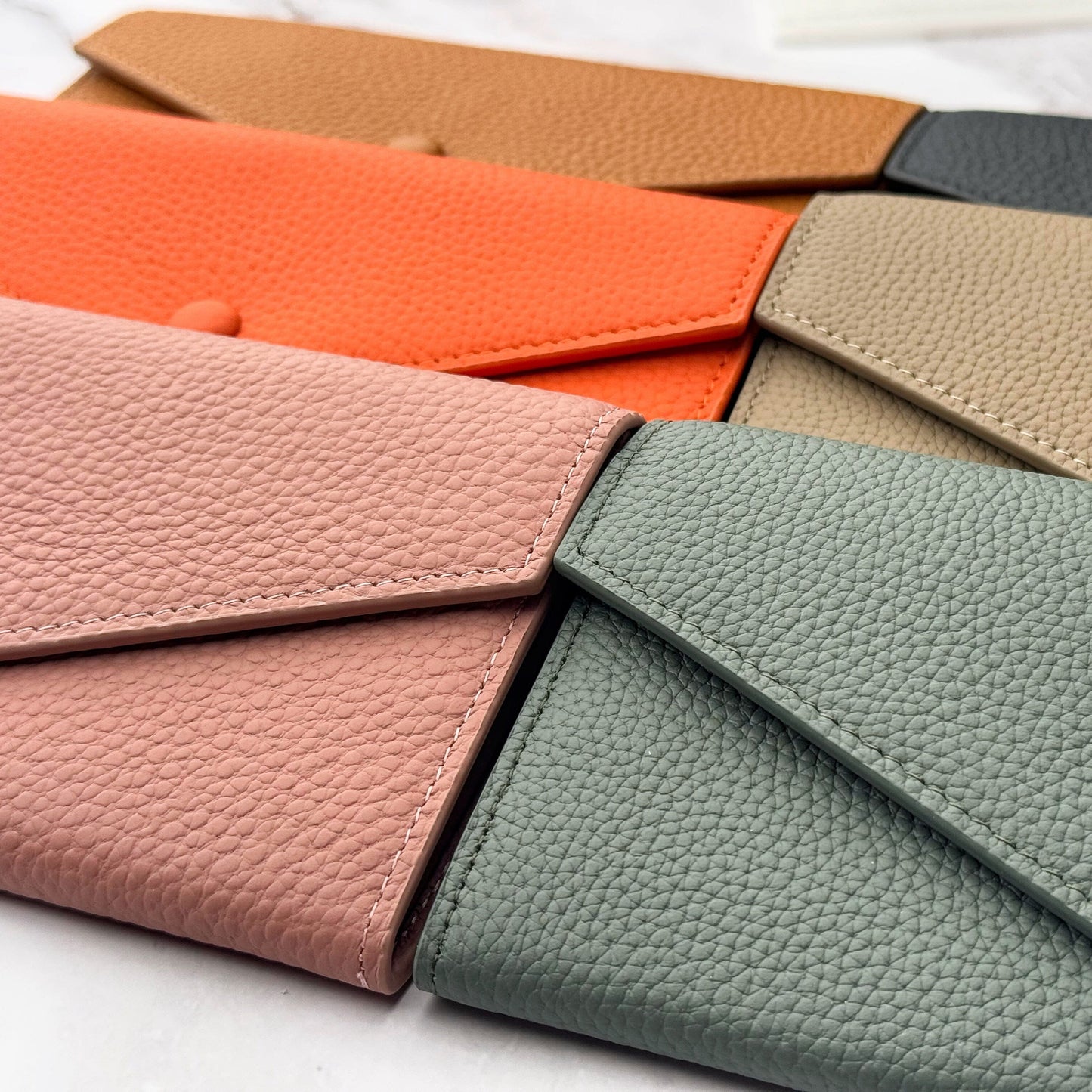 Long Leather Wallet for Women – 10 Card Slots, Fits Phone