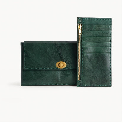 Long Leather Wallet with Detachable Card Holder – Veg-Tanned