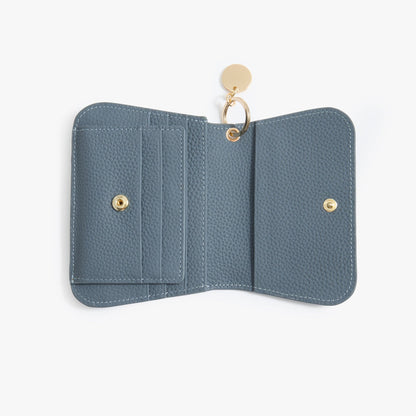 Leather Keychain Wallet for Women – Slim Card Holder with Coin Zip