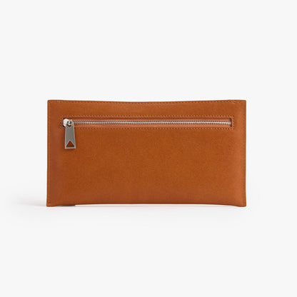 Ultra-Thin Long Leather Wallet – Double Zip Travel Wallet