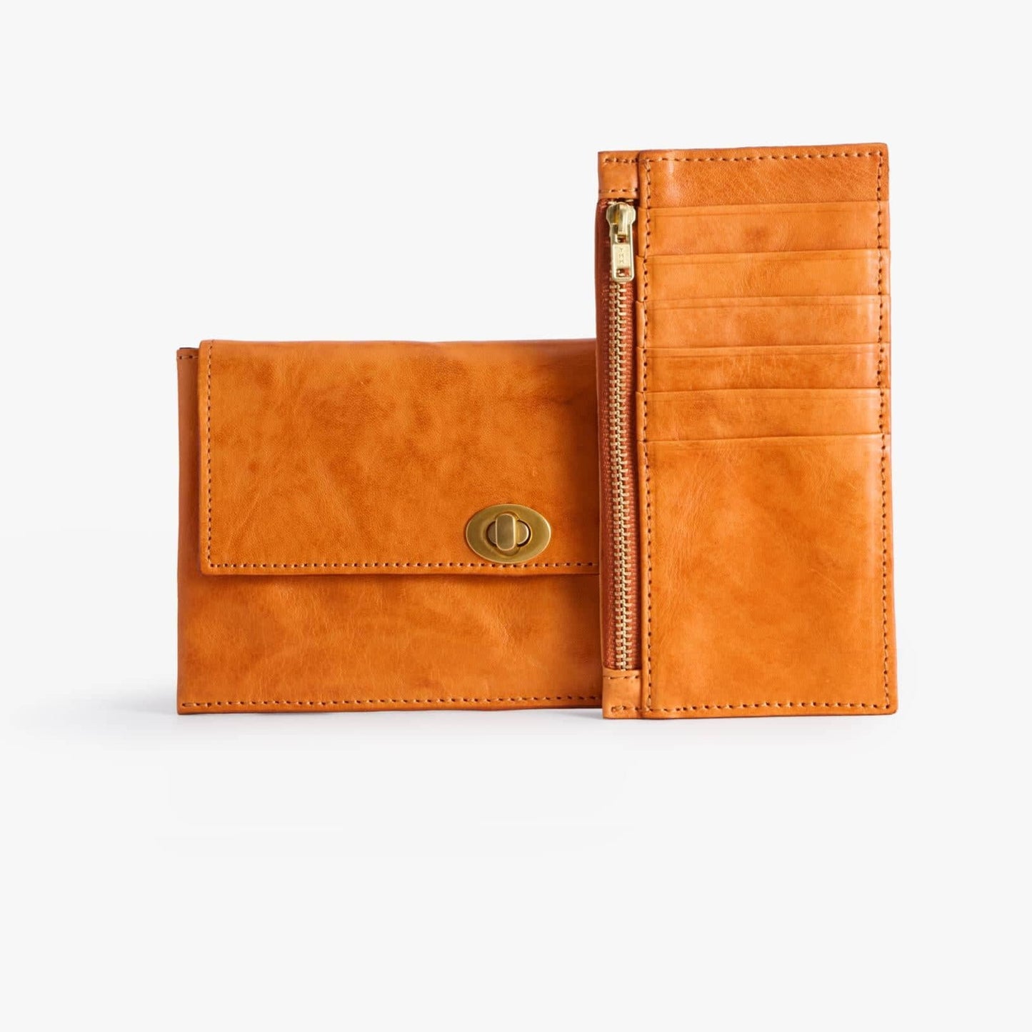 Long Leather Wallet with Detachable Card Holder – Veg-Tanned