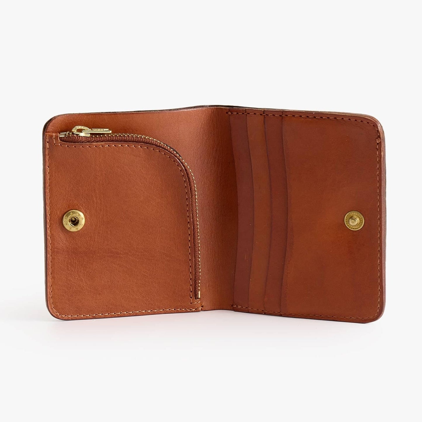 Leather Bifold Wallet with Coin Pocket – Vegetable-Tanned