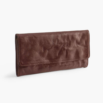 Vegetable-Tanned Leather Long Wallet – Slim Bifold for Men & Women