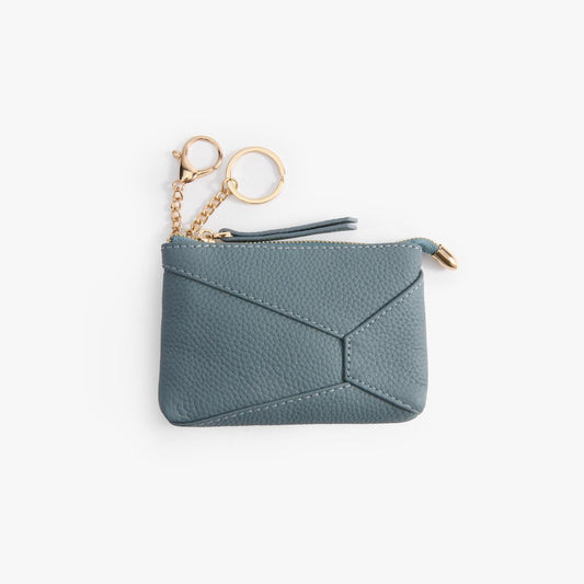 Leather Coin Pouch with Keyring – Small Zip Pouch for Women