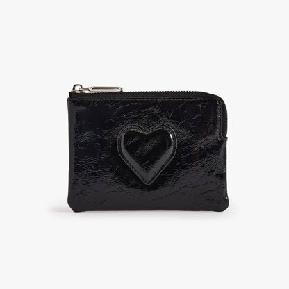 Waxy Leather Zip Pouch with Key Hook – Small Coin Purse