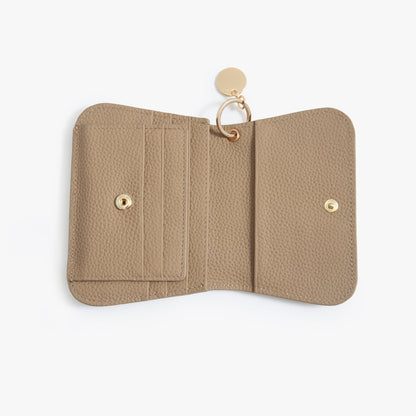 Leather Keychain Wallet for Women – Slim Card Holder with Coin Zip