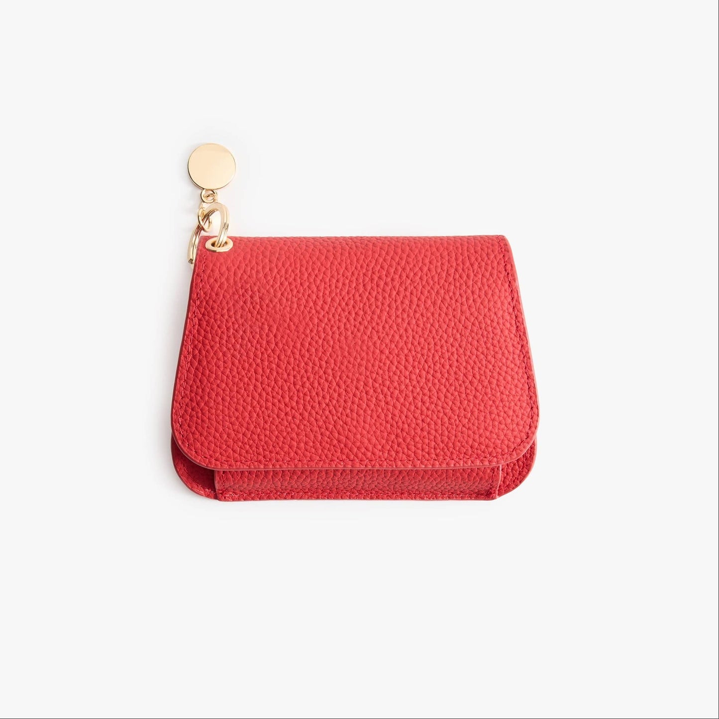 Leather Keychain Wallet for Women – Slim Card Holder with Coin Zip