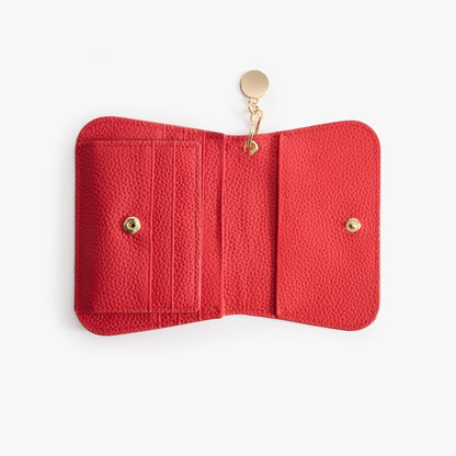 Leather Keychain Wallet for Women – Slim Card Holder with Coin Zip