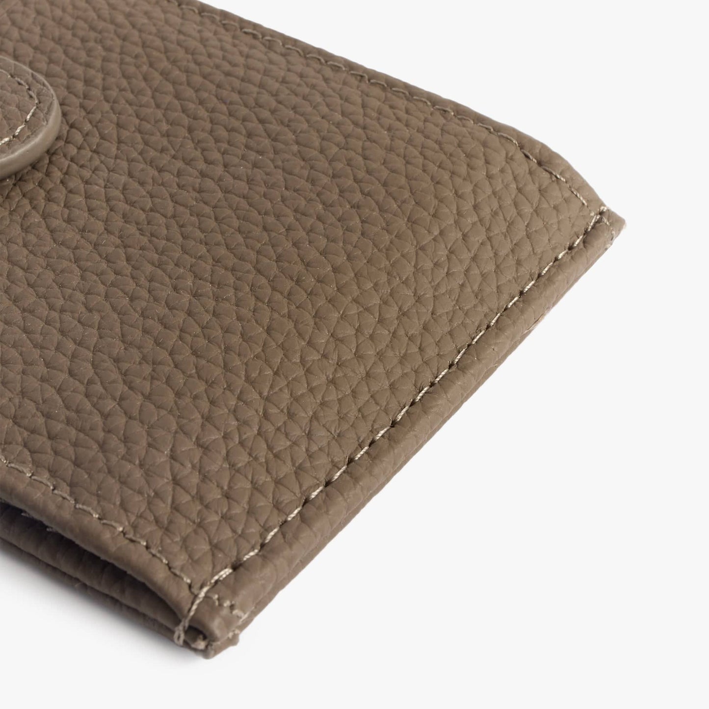 Leather Card Holder with ID Window – Snap Wallet with Strap