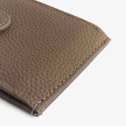 Leather Card Holder with ID Window – Snap Wallet with Strap