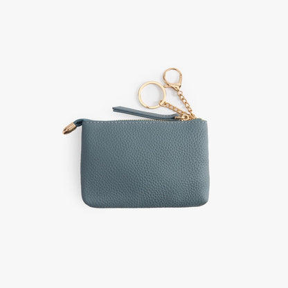 Leather Coin Pouch with Keyring – Small Zip Pouch for Women