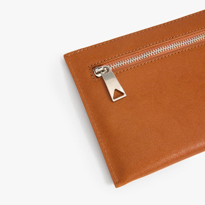 Ultra-Thin Long Leather Wallet – Double Zip Travel Wallet
