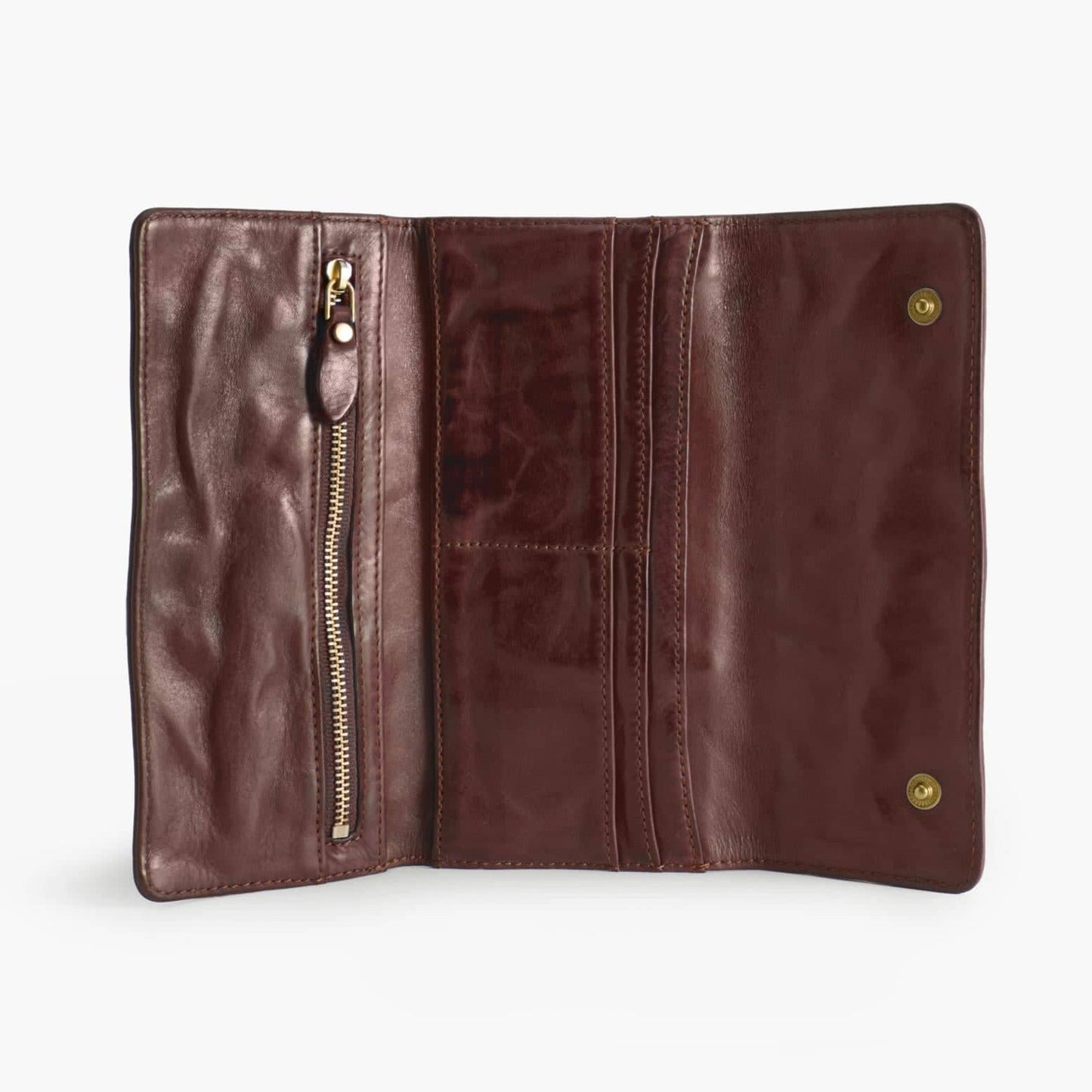 Vegetable-Tanned Leather Long Wallet – Slim Bifold for Men & Women