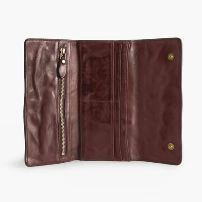 Vegetable-Tanned Leather Long Wallet – Slim Bifold for Men & Women