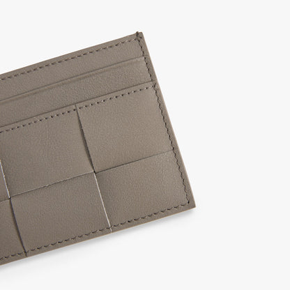 Handmade Woven Leather Card Holder – Slim Minimalist Wallet