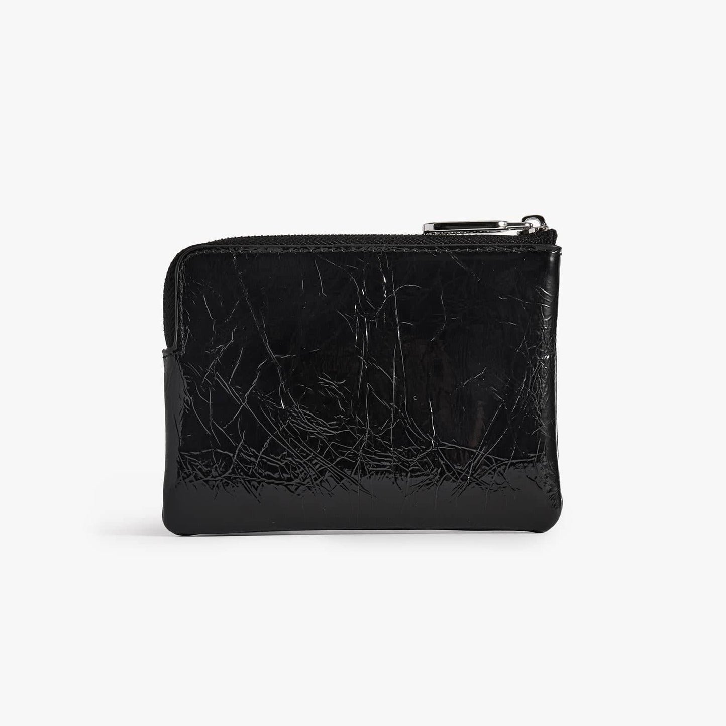 Waxy Leather Zip Pouch with Key Hook – Small Coin Purse