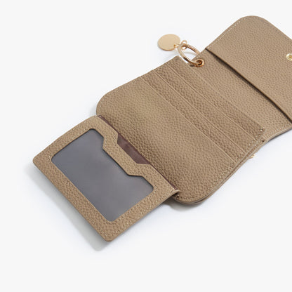 Leather Keychain Wallet for Women – Slim Card Holder with Coin Zip