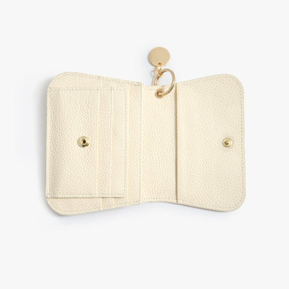Leather Keychain Wallet for Women – Slim Card Holder with Coin Zip