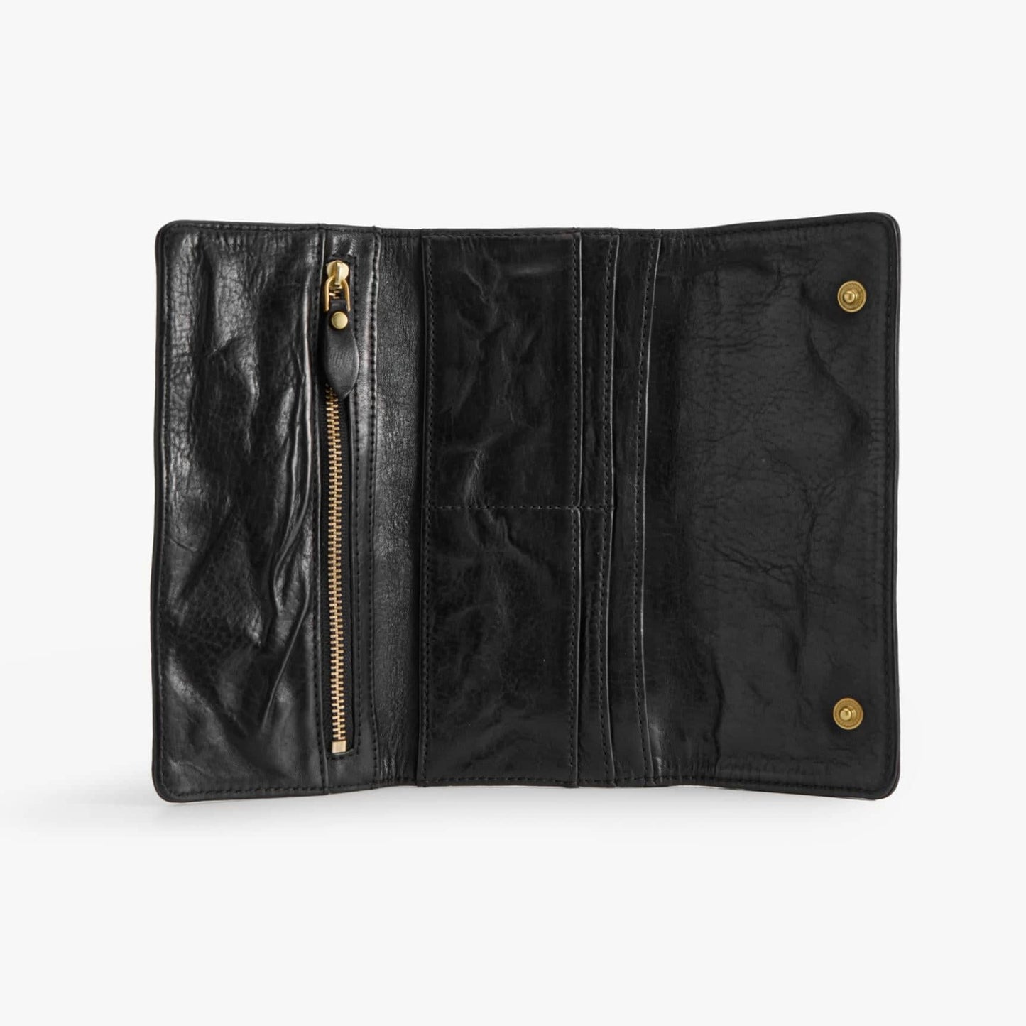 Vegetable-Tanned Leather Long Wallet – Slim Bifold for Men & Women