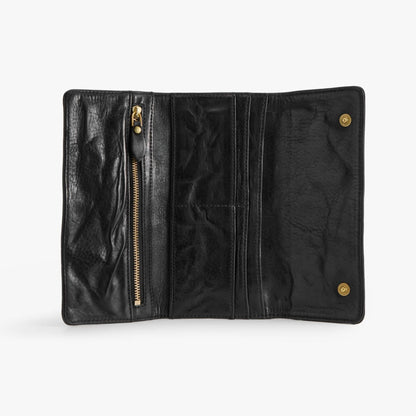 Vegetable-Tanned Leather Long Wallet – Slim Bifold for Men & Women