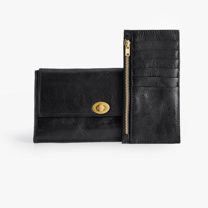 Long Leather Wallet with Detachable Card Holder – Veg-Tanned