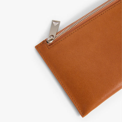 Ultra-Thin Long Leather Wallet – Double Zip Travel Wallet