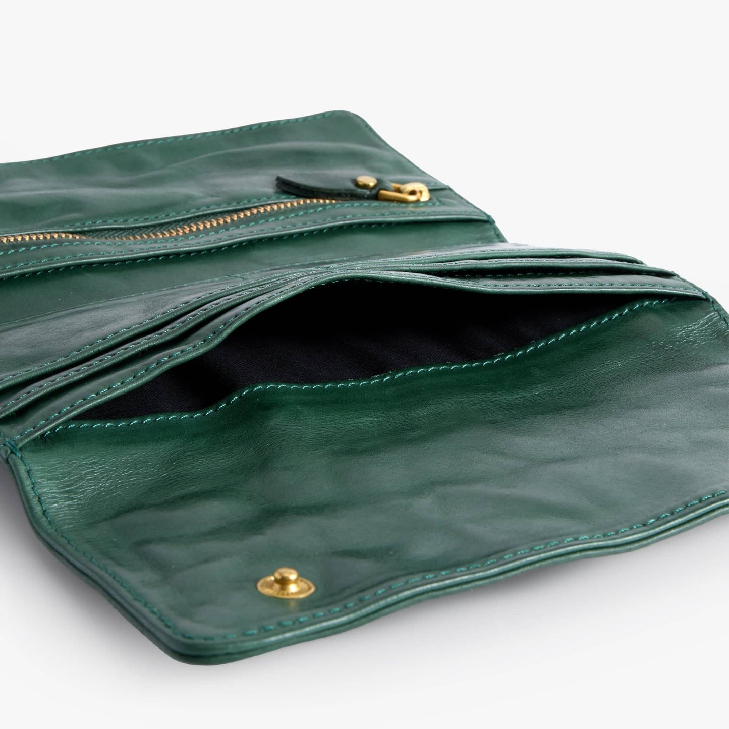 Vegetable-Tanned Leather Long Wallet – Slim Bifold for Men & Women