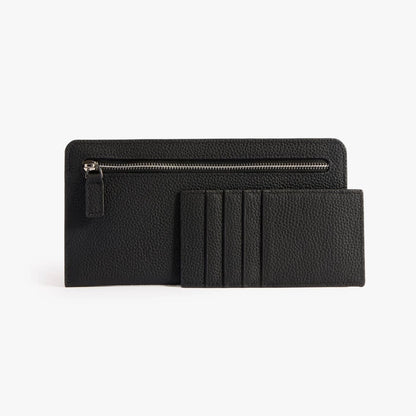 Slim Long Wallet with Detachable Card Holder – Fits Phone
