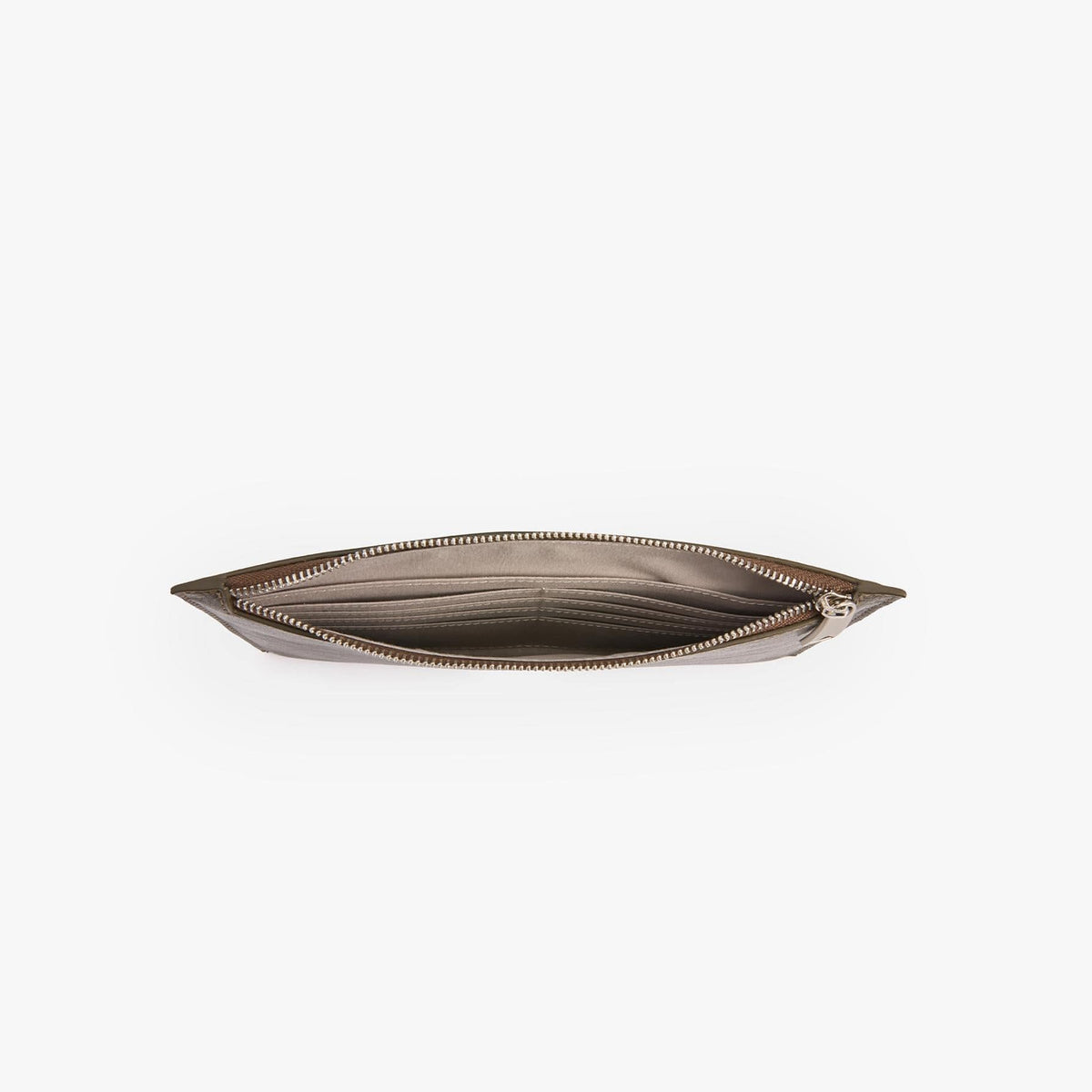 Ultra-Thin Long Leather Wallet, Double Zip Travel Wallet